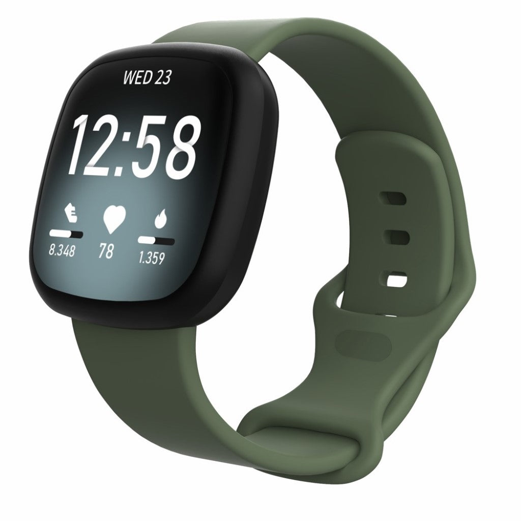 Helt vildt sejt Fitbit Versa 3 / Fitbit Sense Silikone Rem - Størrelse: L - Grøn#serie_6