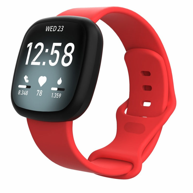 Helt vildt sejt Fitbit Versa 3 / Fitbit Sense Silikone Rem - Størrelse: L - Rød#serie_8