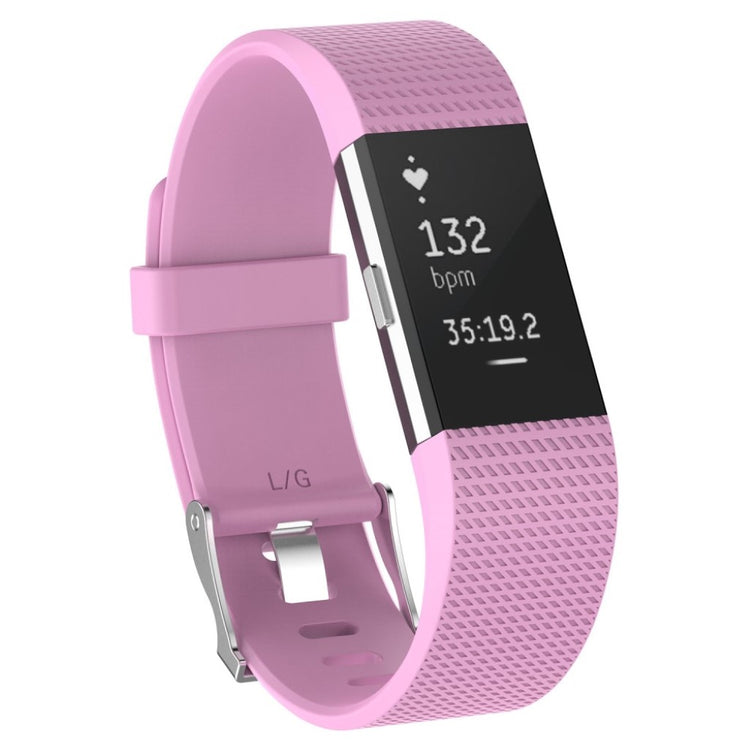 Meget elegant Fitbit Charge 2 Silikone Rem - Størrelse: S - Pink#serie_17