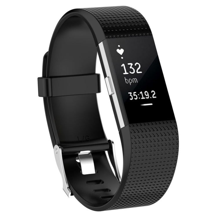 Meget elegant Fitbit Charge 2 Silikone Rem - Størrelse: S - Sort#serie_20