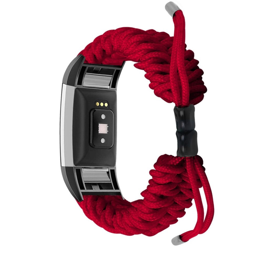 Meget elegant Fitbit Charge 2 Nylon Rem - Rød#serie_3