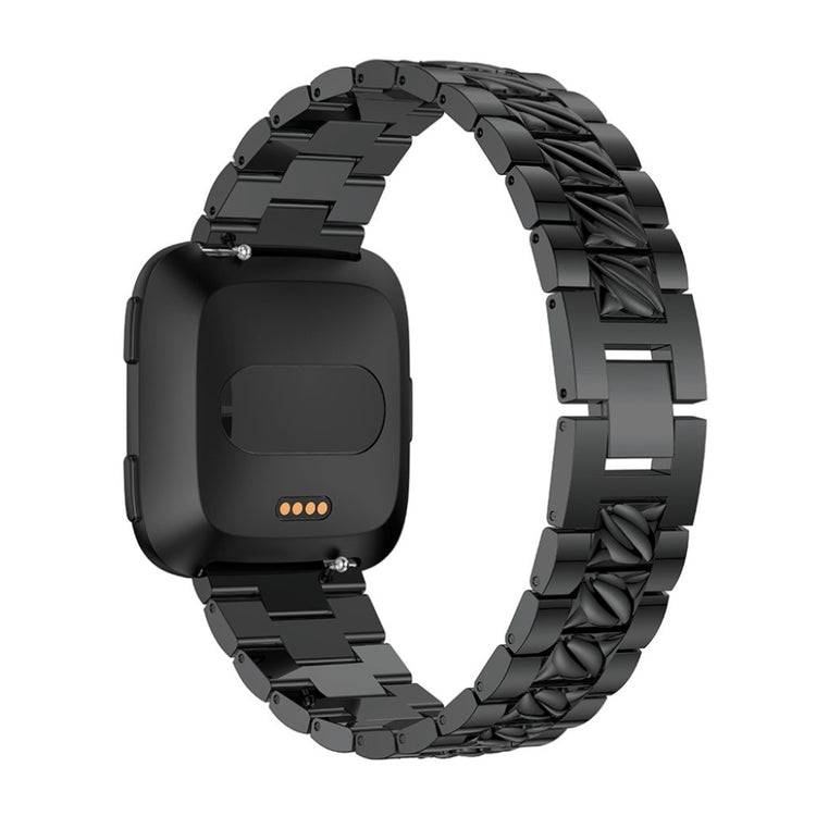 Super cool Fitbit Versa Metal og Rhinsten Rem - Sort#serie_4