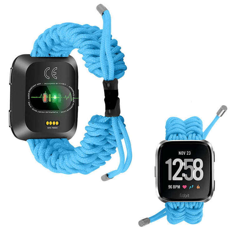 Rigtigt nydelig Fitbit Versa Nylon Rem - Blå#serie_4