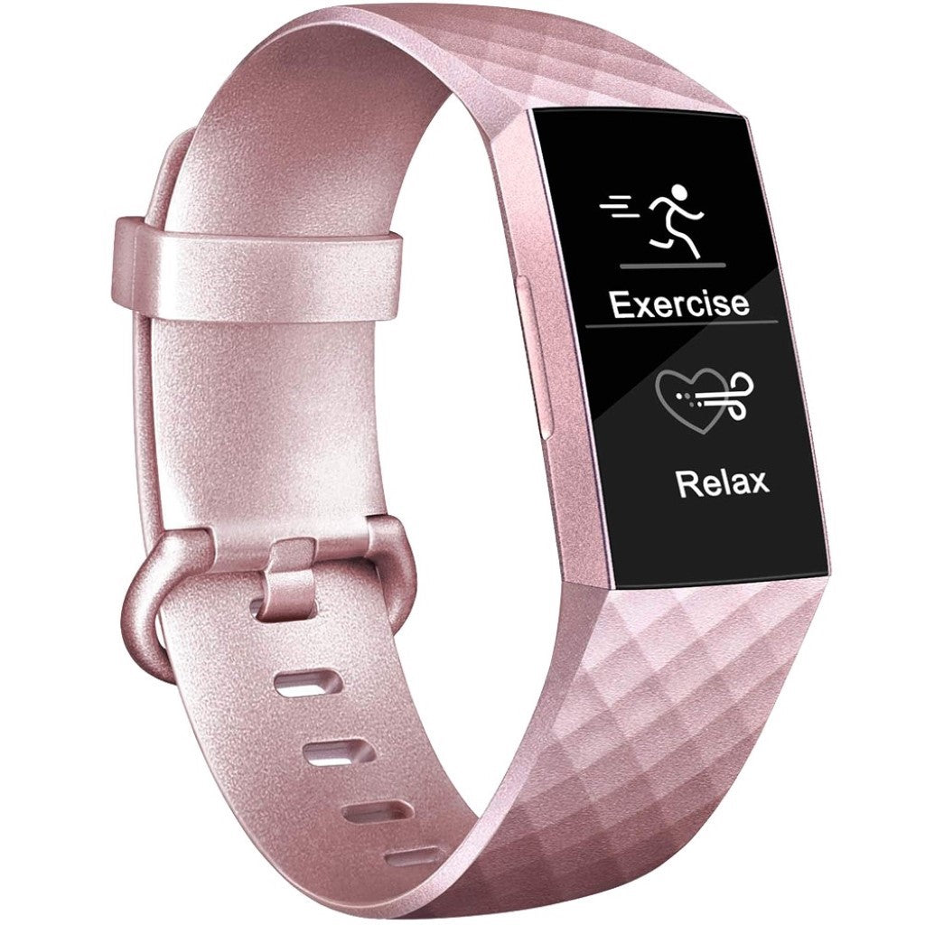 Supercool Fitbit Charge 3 Silikone Rem - Størrelse: L - Pink#serie_3