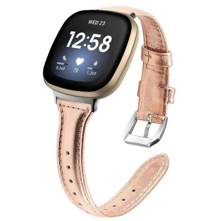 Klassisk Fitbit Versa 3 / Fitbit Sense Ægte læder Rem - Pink#serie_5