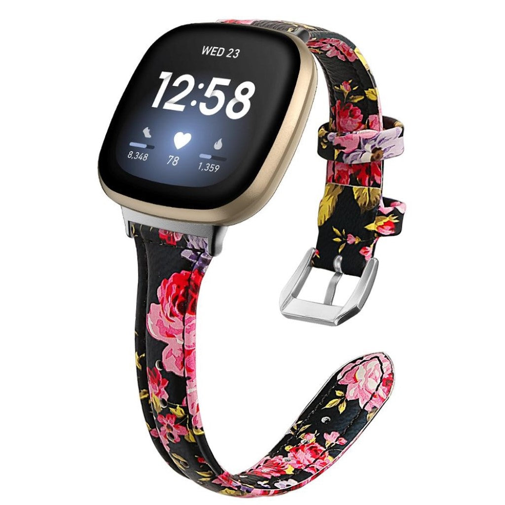 Klassisk Fitbit Versa 3 / Fitbit Sense Ægte læder Rem - Rød#serie_7