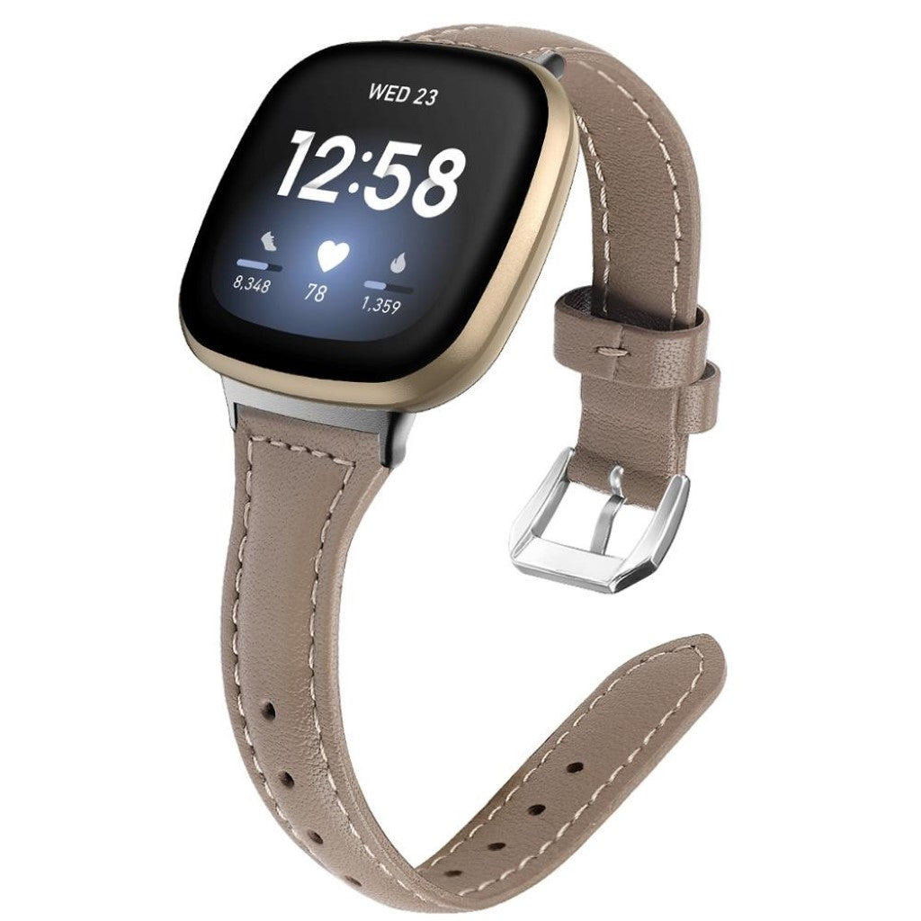 Klassisk Fitbit Versa 3 / Fitbit Sense Ægte læder Rem - Brun#serie_9