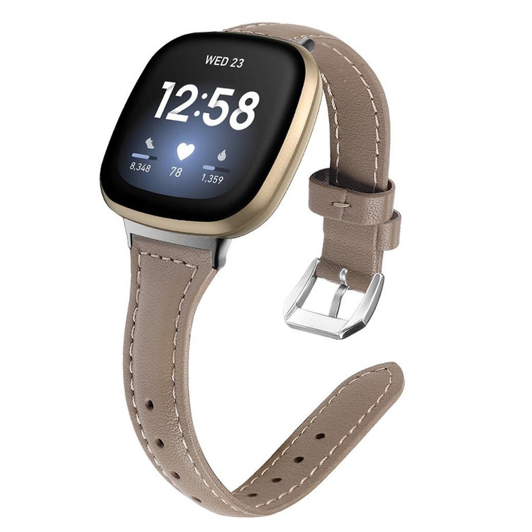 Klassisk Fitbit Versa 3 / Fitbit Sense Ægte læder Rem - Brun#serie_9