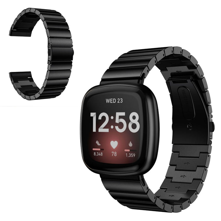 Udsøgt Fitbit Versa 3 / Fitbit Sense Metal Rem - Sort#serie_1