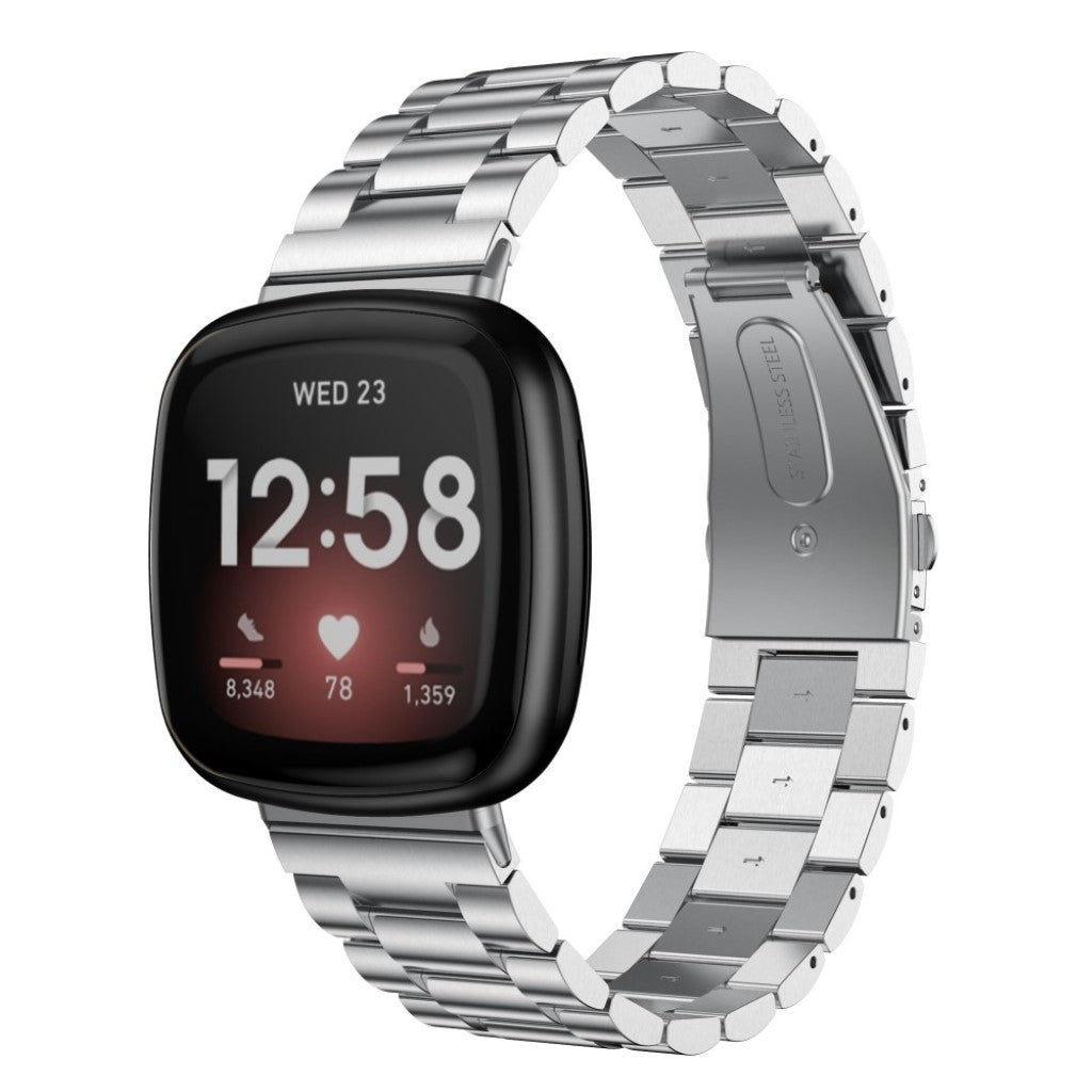 Eminent Fitbit Versa 3 / Fitbit Sense Metal Rem - Sølv#serie_7