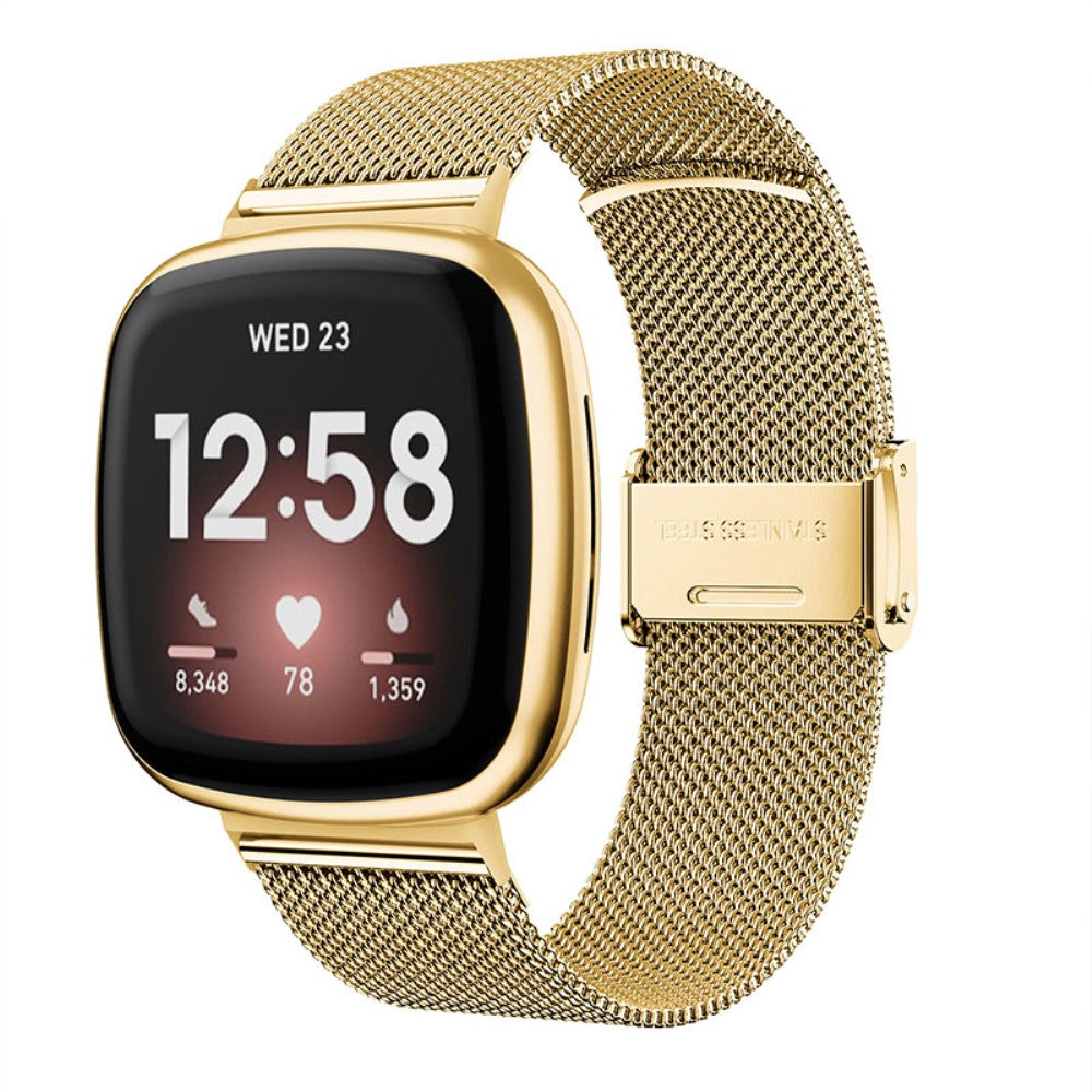 Rigtigt elegant Fitbit Versa 3 Metal Rem - Guld#serie_1