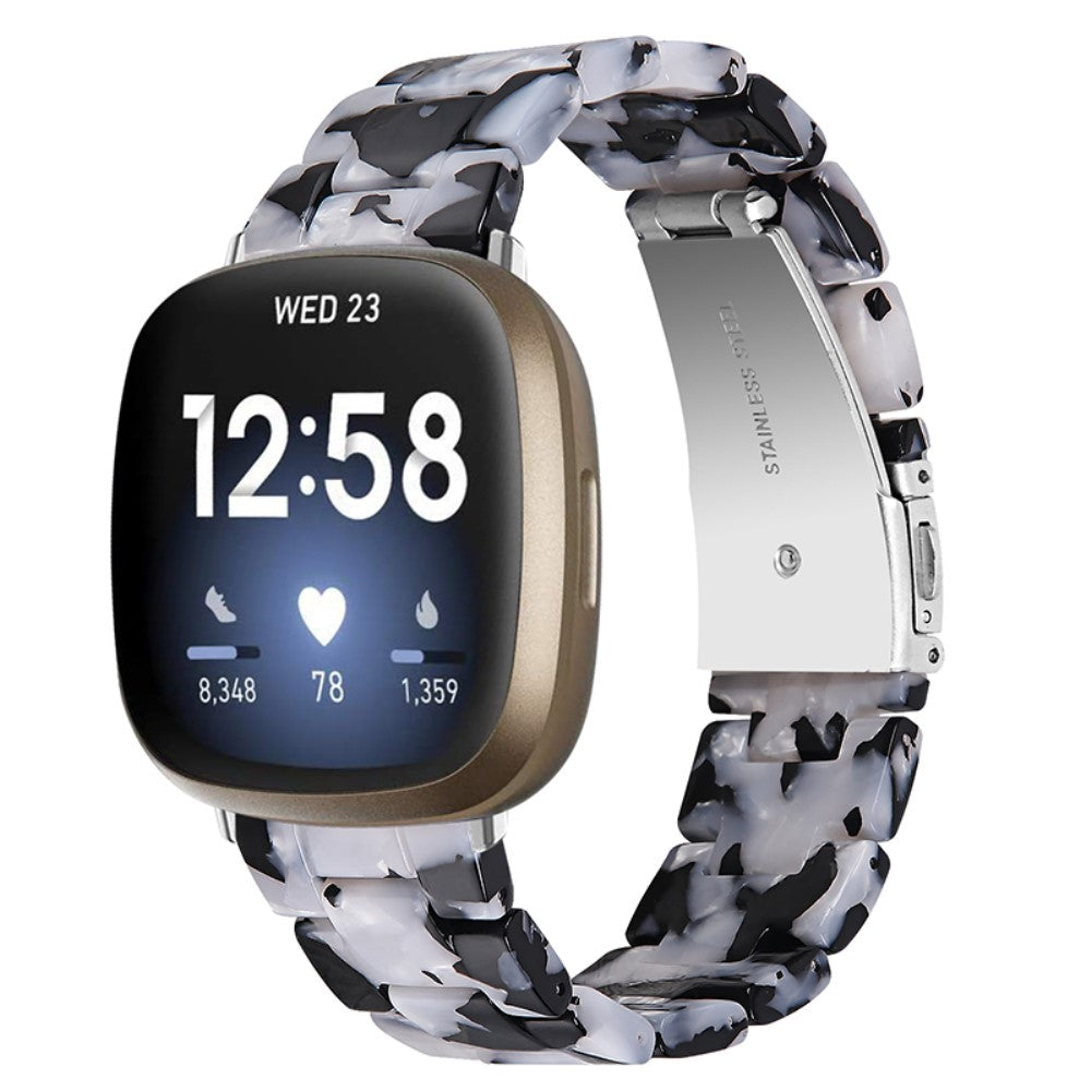 Superflot Fitbit Sense / Fitbit Versa 3 Plastik Rem - Sort#serie_5