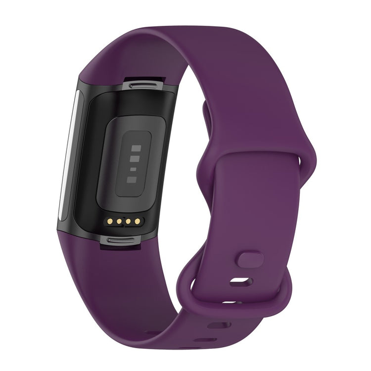 Vildt sejt Fitbit Charge 5 Silikone Rem - Størrelse: S - Lilla#serie_7