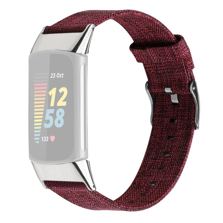 Rød Fitbit Charge 5 Stof Urrem#serie_12