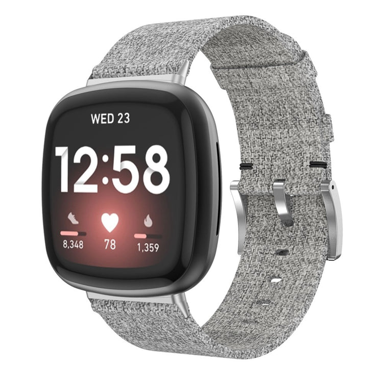 Super elegant Fitbit Sense 2 / Fitbit Versa 4 Nylon Rem - Sølv#serie_3