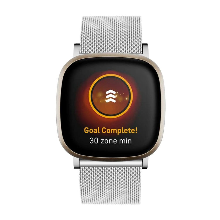 Vildt fed Fitbit Sense 2 / Fitbit Versa 4 Metal Rem - Sølv#serie_4