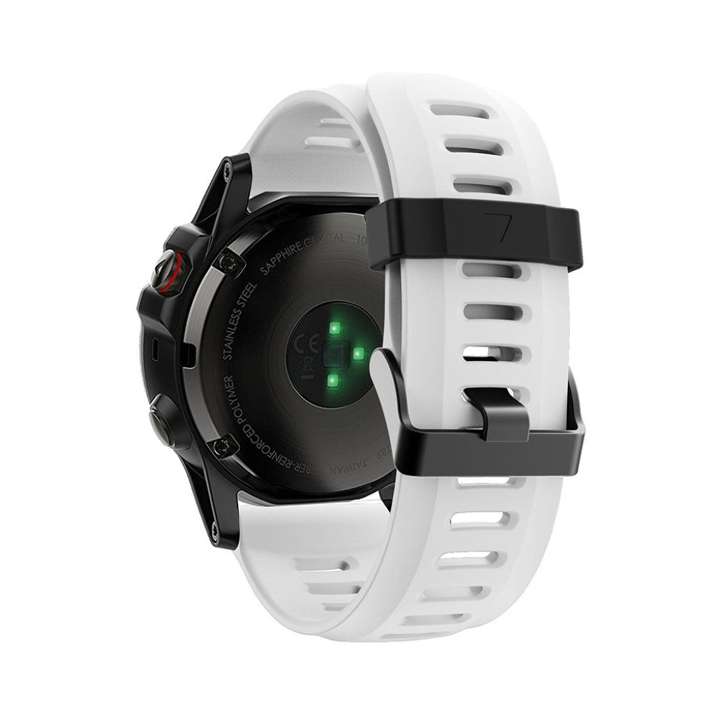 Smuk Garmin Fenix 5X / Garmin Tactix Charlie Silikone Rem - Hvid#serie_1