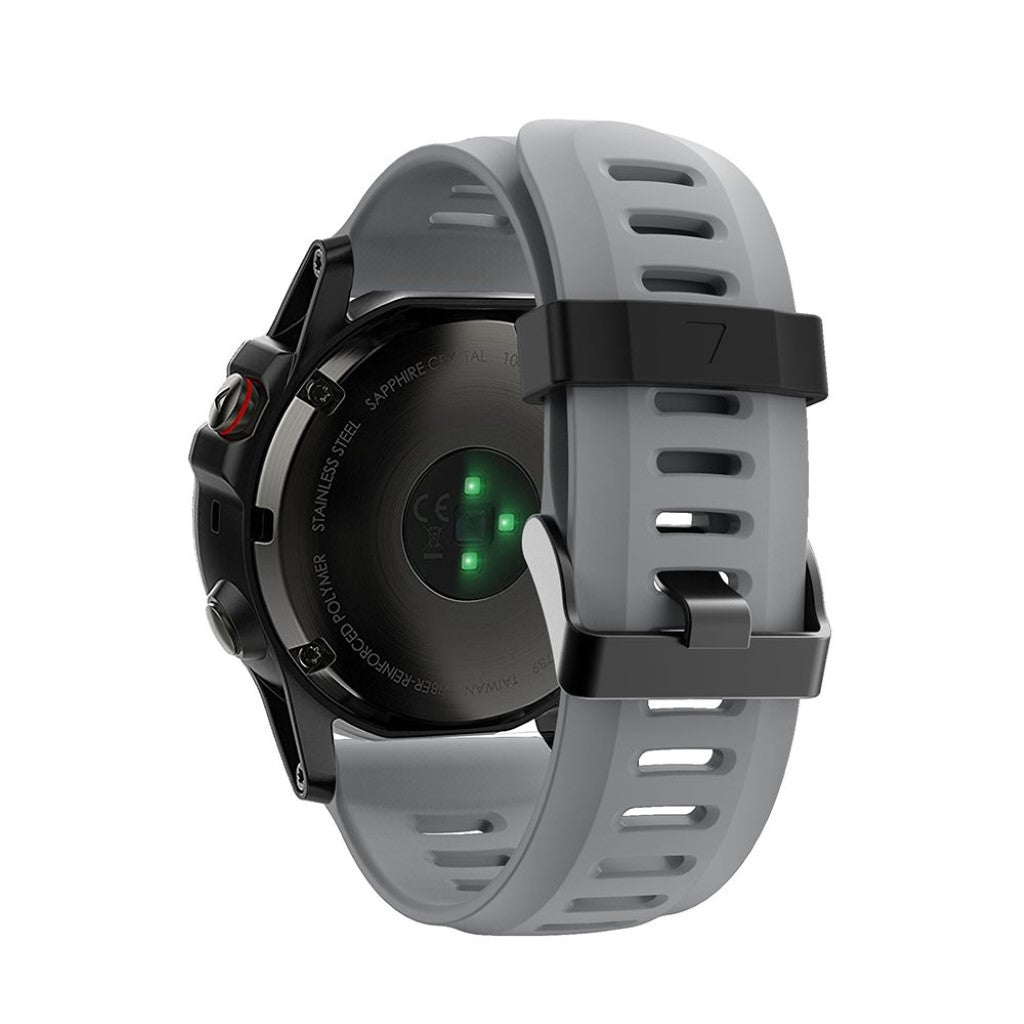 Smuk Garmin Fenix 5X / Garmin Tactix Charlie Silikone Rem - Sølv#serie_6