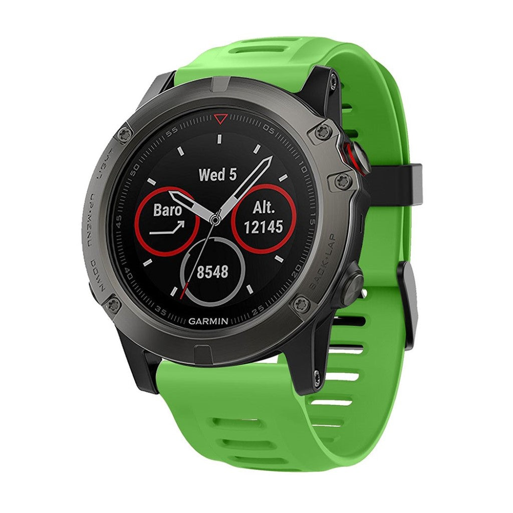 Smuk Garmin Fenix 5X / Garmin Tactix Charlie Silikone Rem - Grøn#serie_8