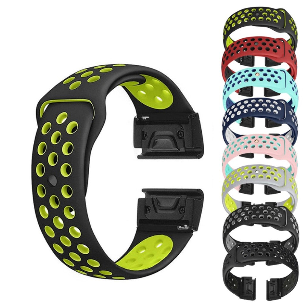 Mega fed Garmin Fenix 5X / Garmin Fenix 3 Silikone Rem - Grøn#serie_1