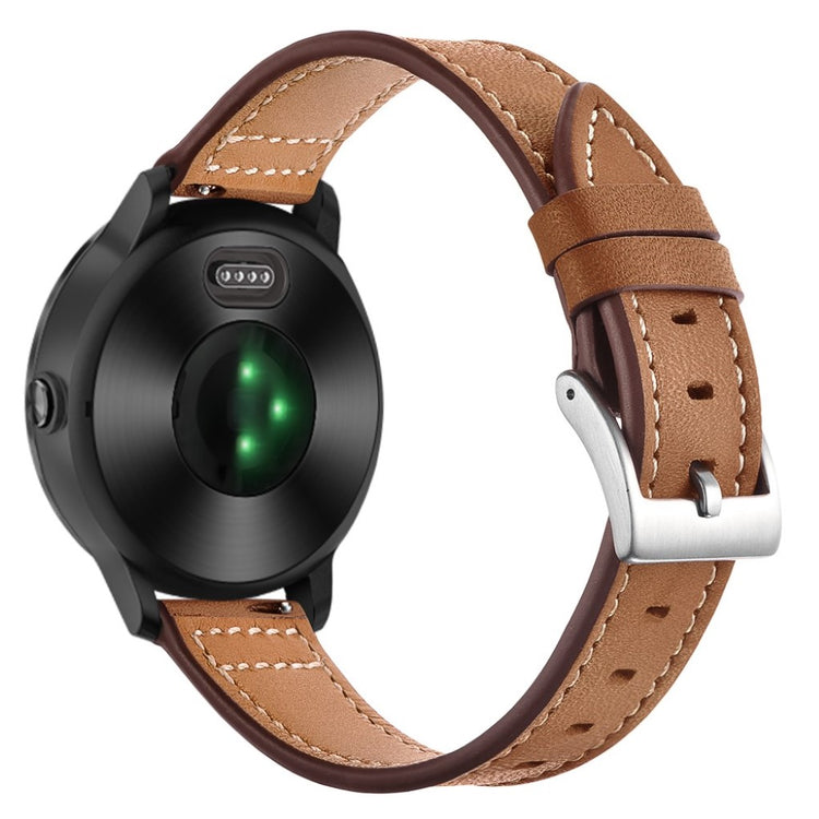 Fed Garmin Vivoactive 3 / Garmin Vivomove HR Ægte læder Rem - Brun#serie_2