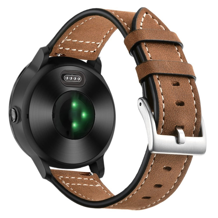 Fed Garmin Vivoactive 3 / Garmin Vivomove HR Ægte læder Rem - Brun#serie_3