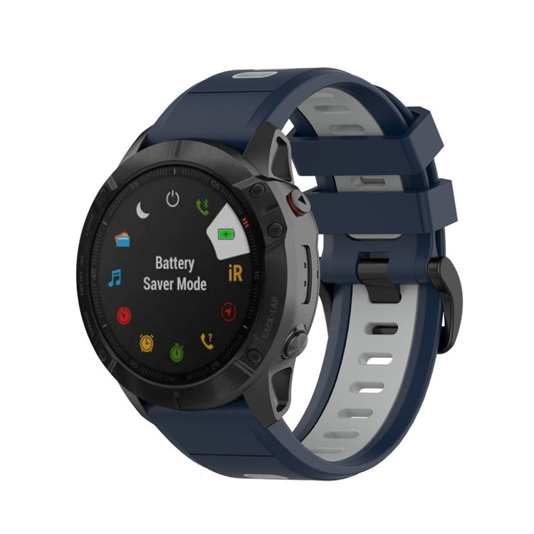 Super fint Garmin Fenix 6X Silikone Rem - Blå#serie_8