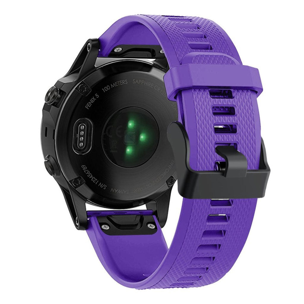 Meget komfortabel Garmin Fenix 5 Silikone Rem - Lilla#serie_13