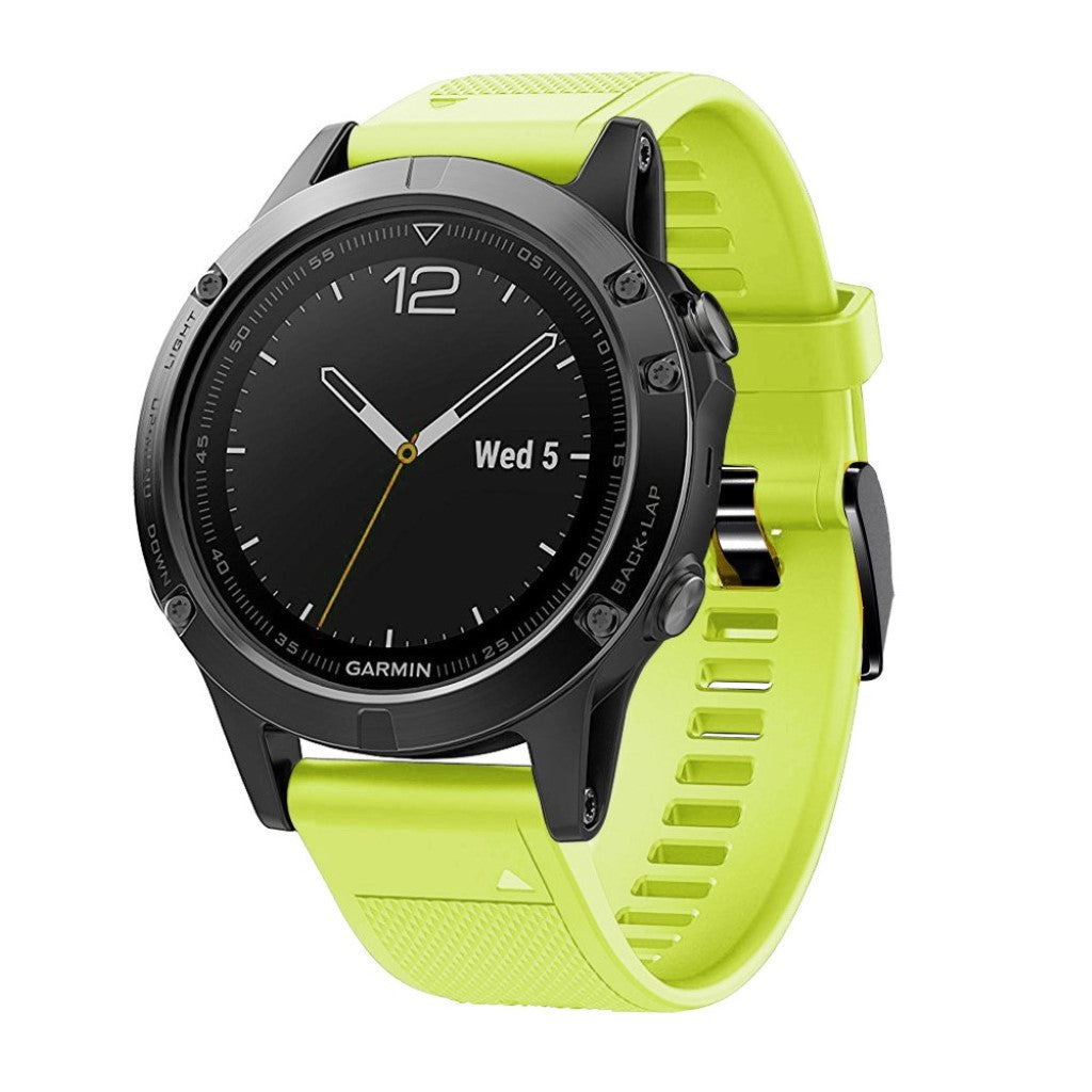 Meget komfortabel Garmin Fenix 5 Silikone Rem - Grøn#serie_8