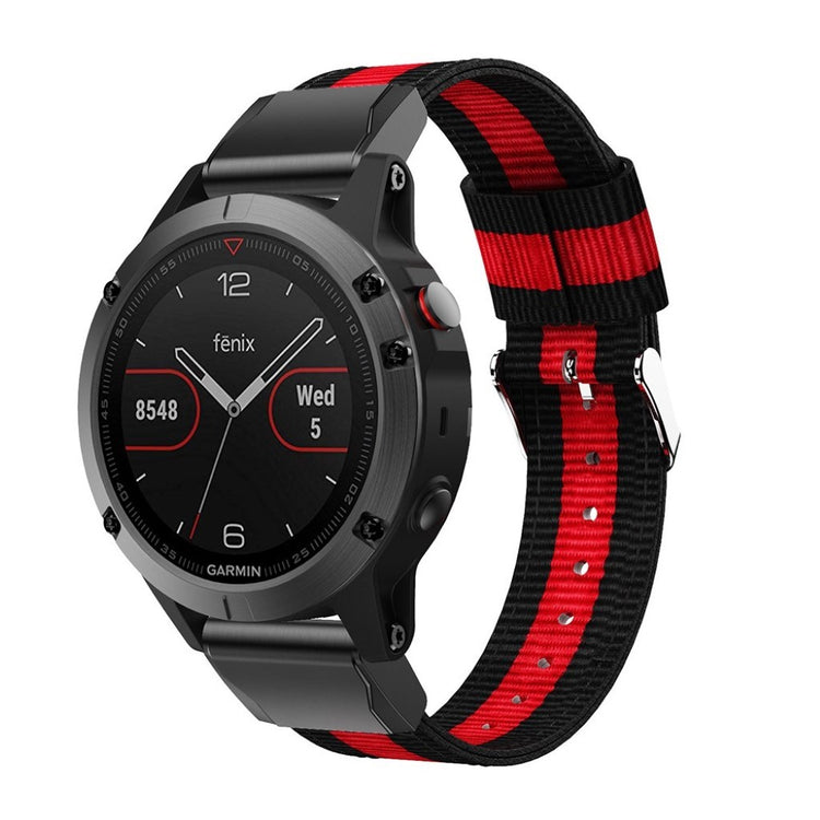 Helt vildt skøn Garmin Fenix 5 Nylon Rem - Sort#serie_1