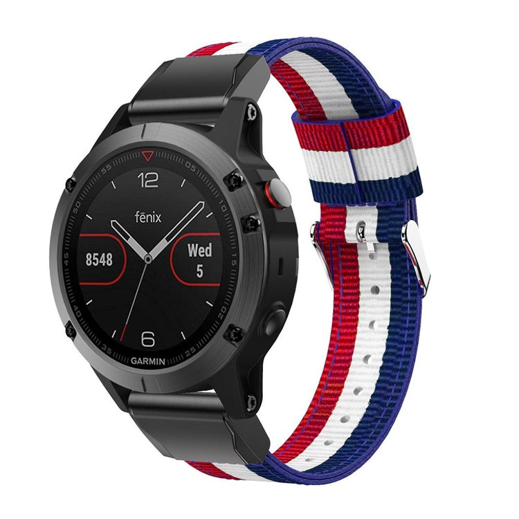 Helt vildt skøn Garmin Fenix 5 Nylon Rem - Hvid#serie_2