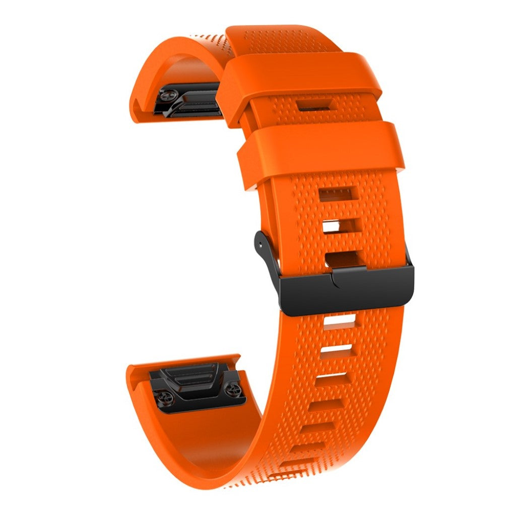 Super slidstærk Garmin Fenix 5S Silikone Rem - Orange#serie_7