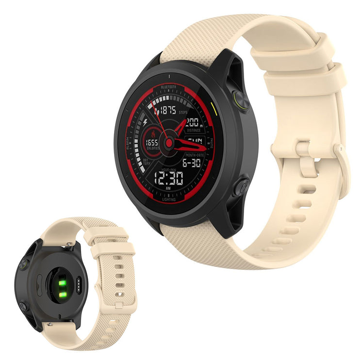 Mega hårdfør Garmin Forerunner 745 Silikone Rem - Beige#serie_6