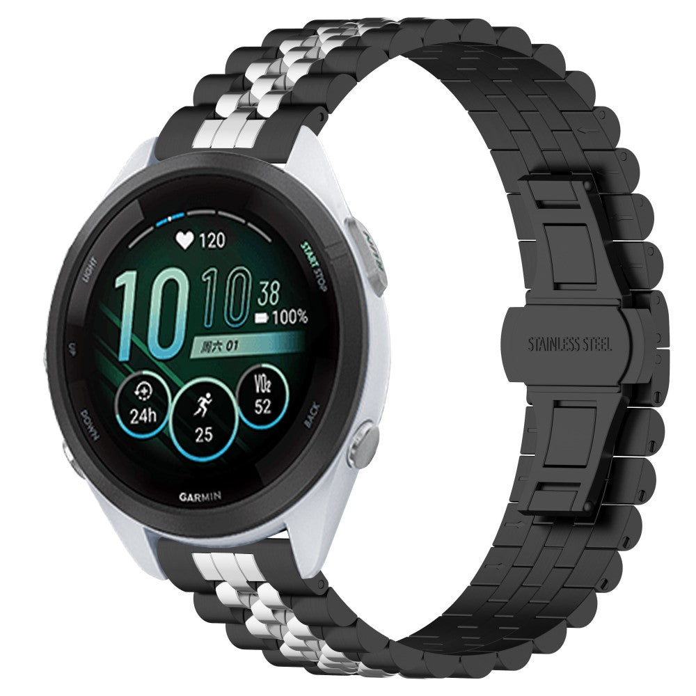 Meget Slidstærk Metal Universal Rem passer til Garmin Smartwatch - Sort#serie_1