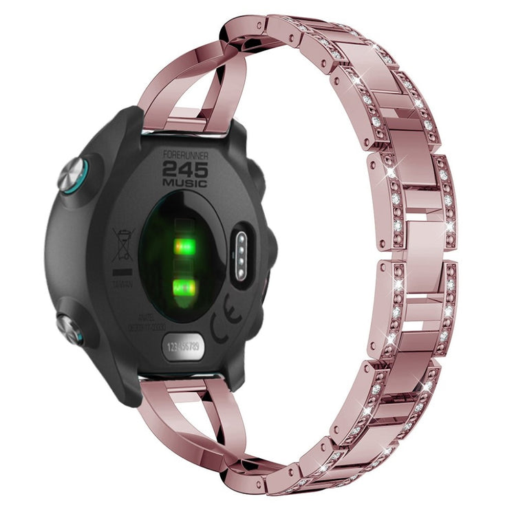 Tidsløst Garmin Forerunner 245 Metal og Rhinsten Rem - Pink#serie_5