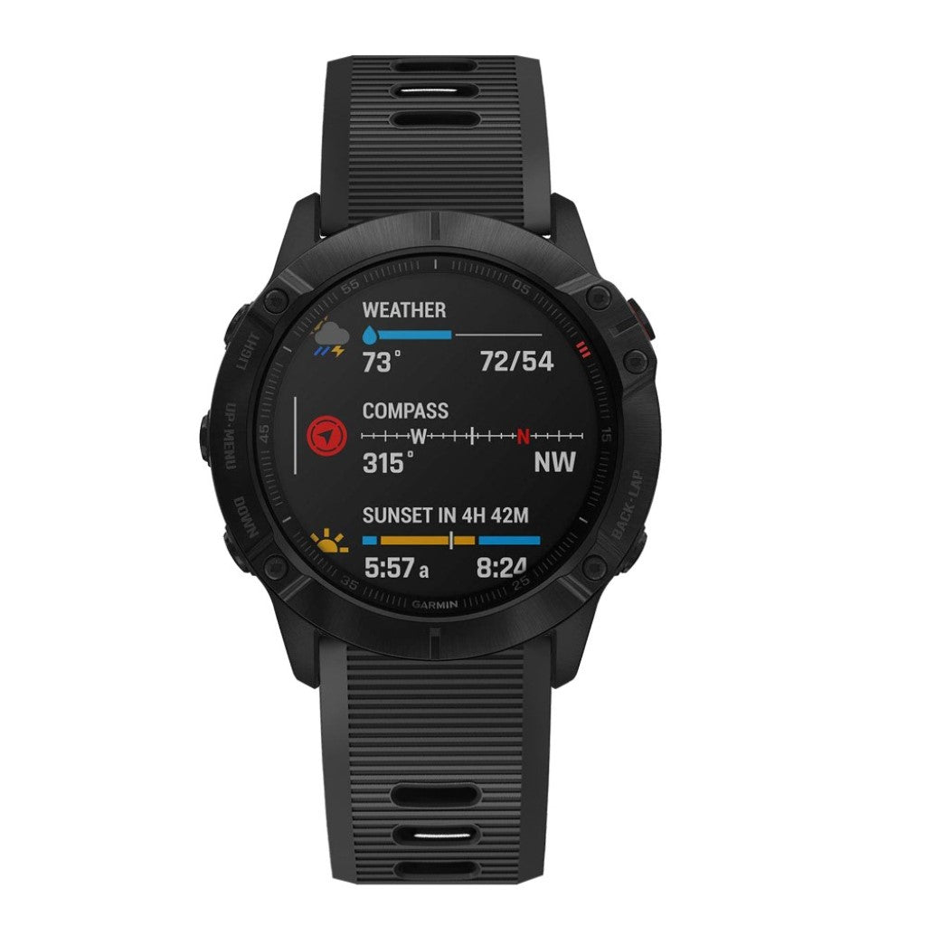 Sejt Garmin Fenix 6X Silikone Rem - Sort#serie_1