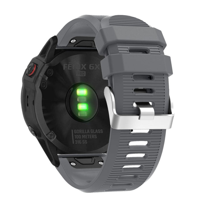 Sejt Garmin Fenix 6X Silikone Rem - Sølv#serie_3