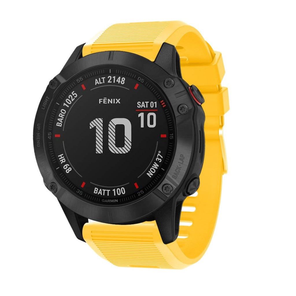 Sejt Garmin Fenix 6X Silikone Rem - Gul#serie_6