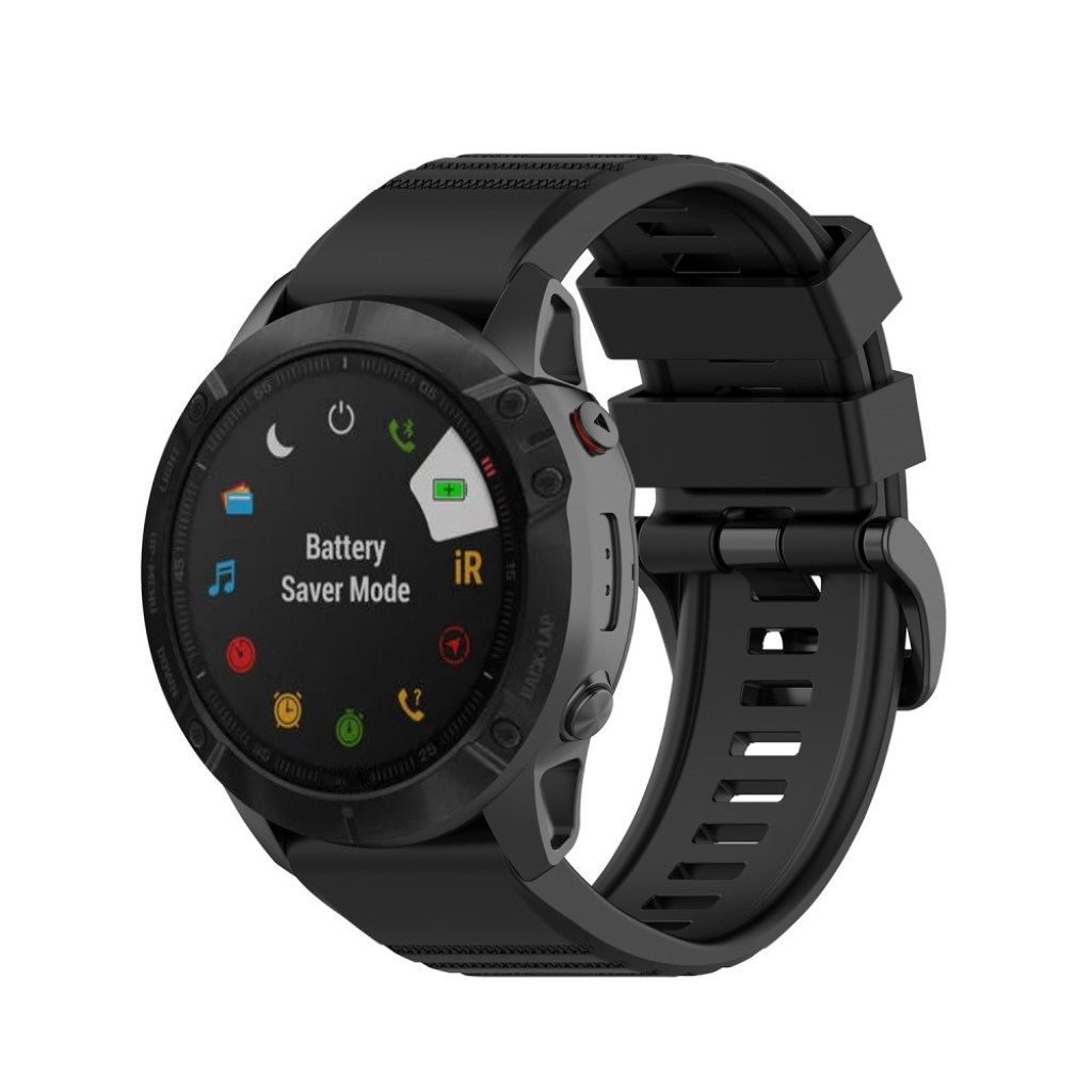 Helt vildt cool Garmin Fenix 6X Silikone Rem - Sort#serie_1