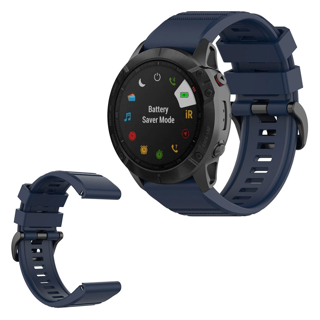 Helt vildt cool Garmin Fenix 6X Silikone Rem - Blå#serie_13