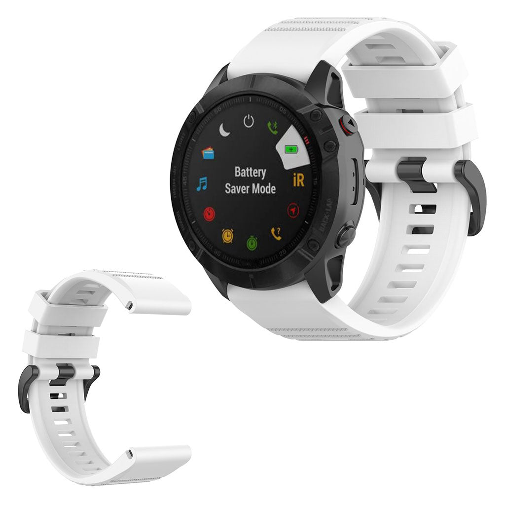 Helt vildt cool Garmin Fenix 6X Silikone Rem - Hvid#serie_2