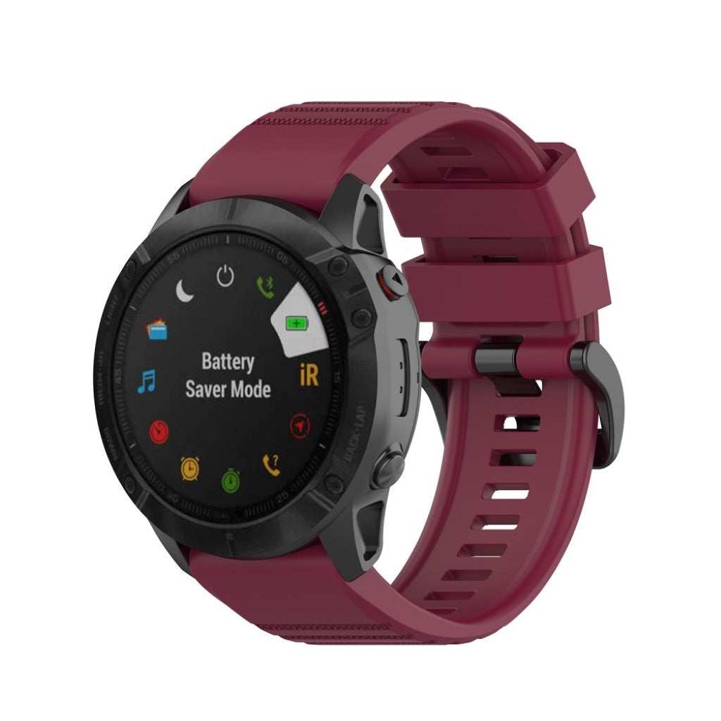 Helt vildt cool Garmin Fenix 6X Silikone Rem - Rød#serie_4