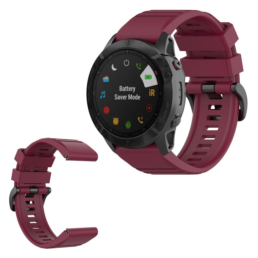 Helt vildt cool Garmin Fenix 6X Silikone Rem - Rød#serie_4