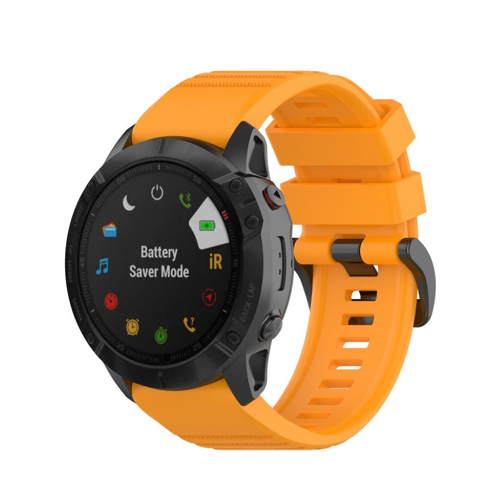 Helt vildt cool Garmin Fenix 6X Silikone Rem - Gul#serie_5