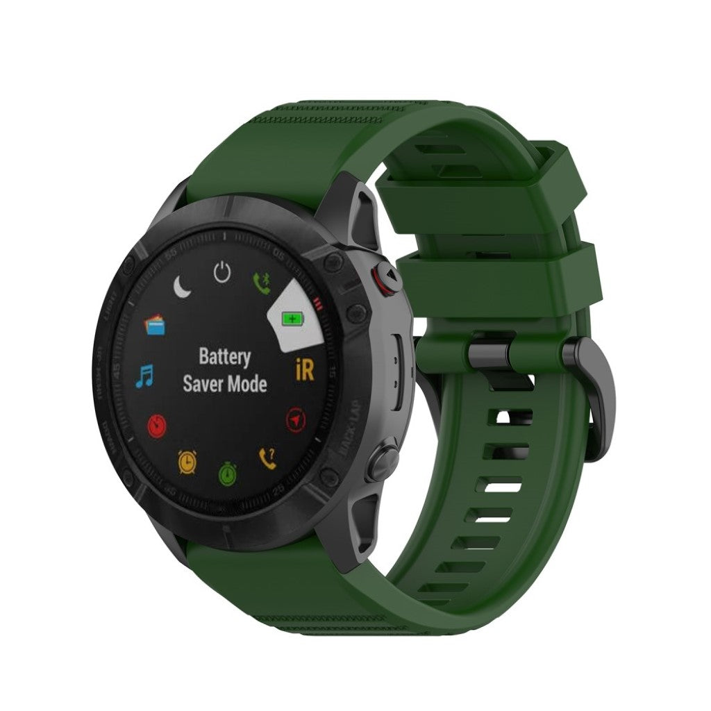 Helt vildt cool Garmin Fenix 6X Silikone Rem - Grøn#serie_8