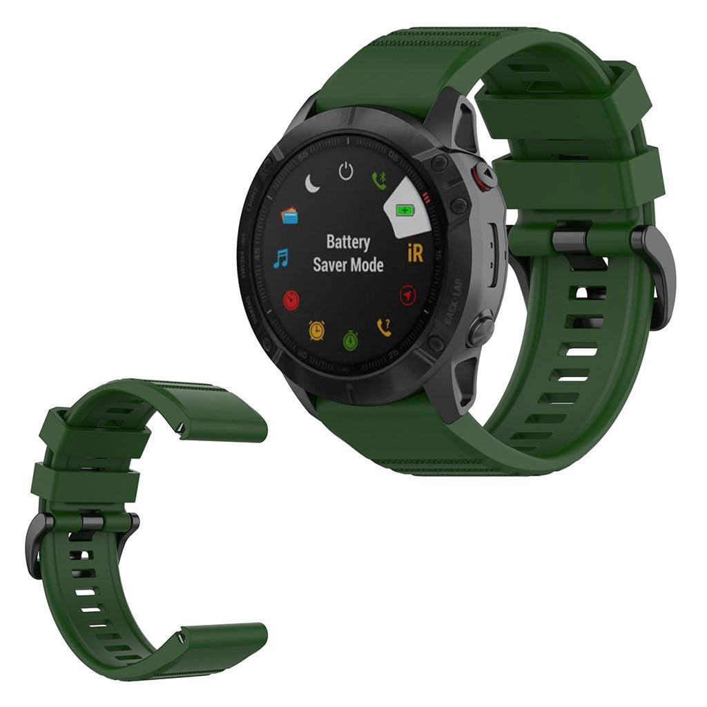 Helt vildt cool Garmin Fenix 6X Silikone Rem - Grøn#serie_8