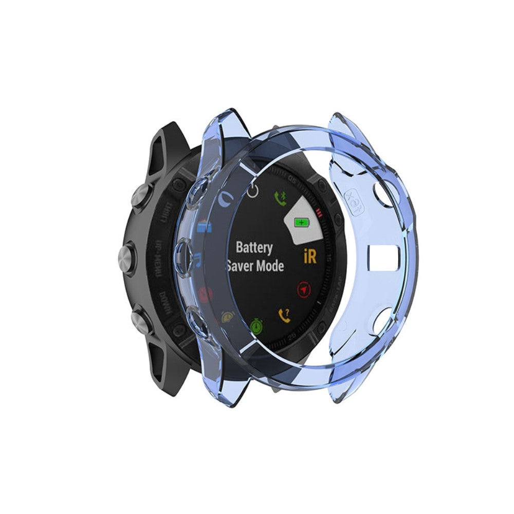 Garmin Fenix 6X / Garmin Fenix 6X Pro Gennemsigtig Silikone Bumper  - Blå#serie_2