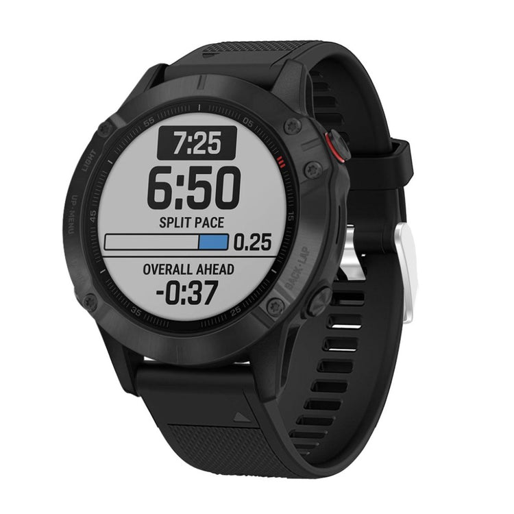 Meget fed Garmin Fenix 6 Silikone Rem - Sort#serie_1