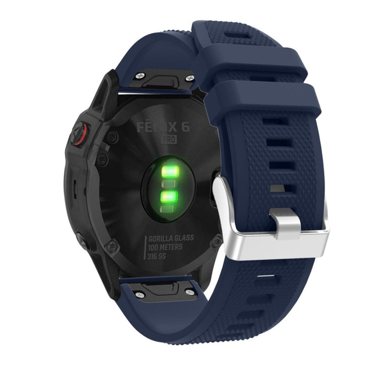 Meget fed Garmin Fenix 6 Silikone Rem - Blå#serie_11