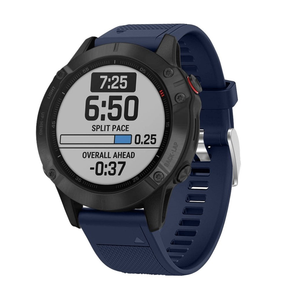 Meget fed Garmin Fenix 6 Silikone Rem - Blå#serie_11